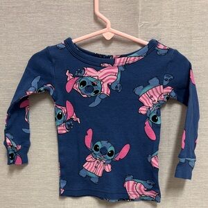 Disney Stitch Blue Kids Shirt with Stitch Snug Fitting Sz 18M